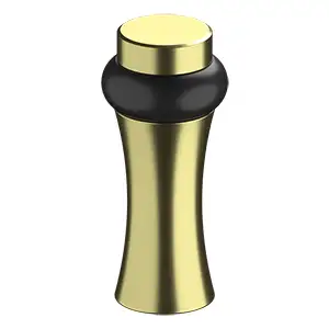 Round Concave Universal Solid Brass Decorative Floor Bumper by Deltana