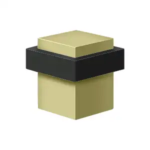 Square Solid Brass Universal Floor Bumper by Deltana
