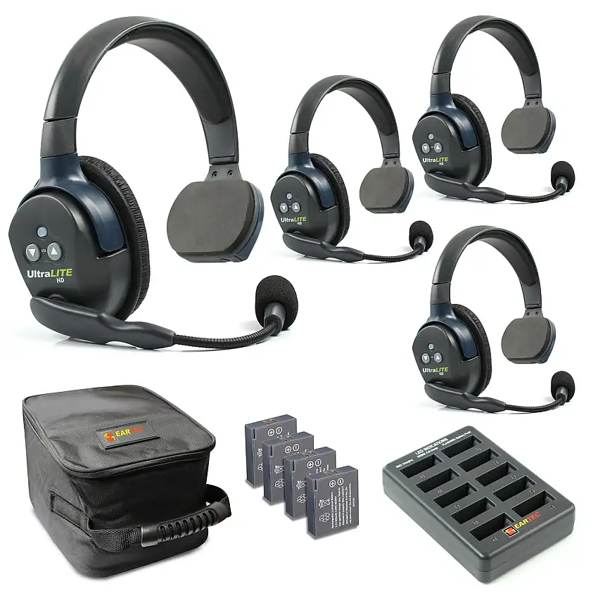 Eartec UltraLITE Wireless Single Ear Headsets 4 Units (UL4S)