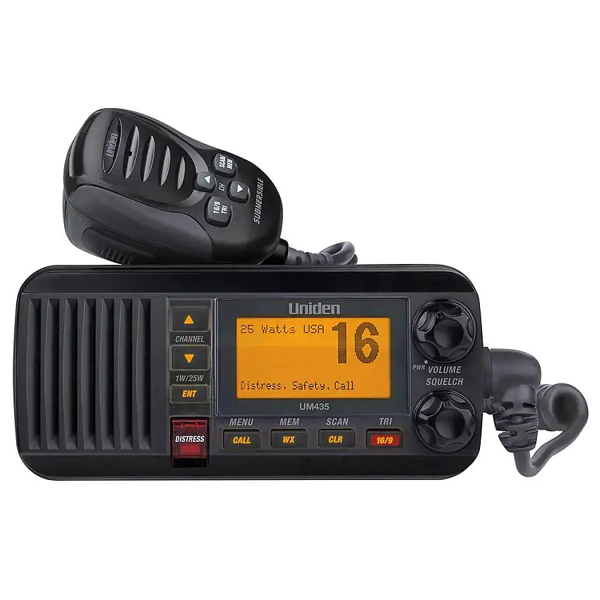 Uniden 25 Watt Fixed Mount VHF Marine Radio Black (UM435BK)
