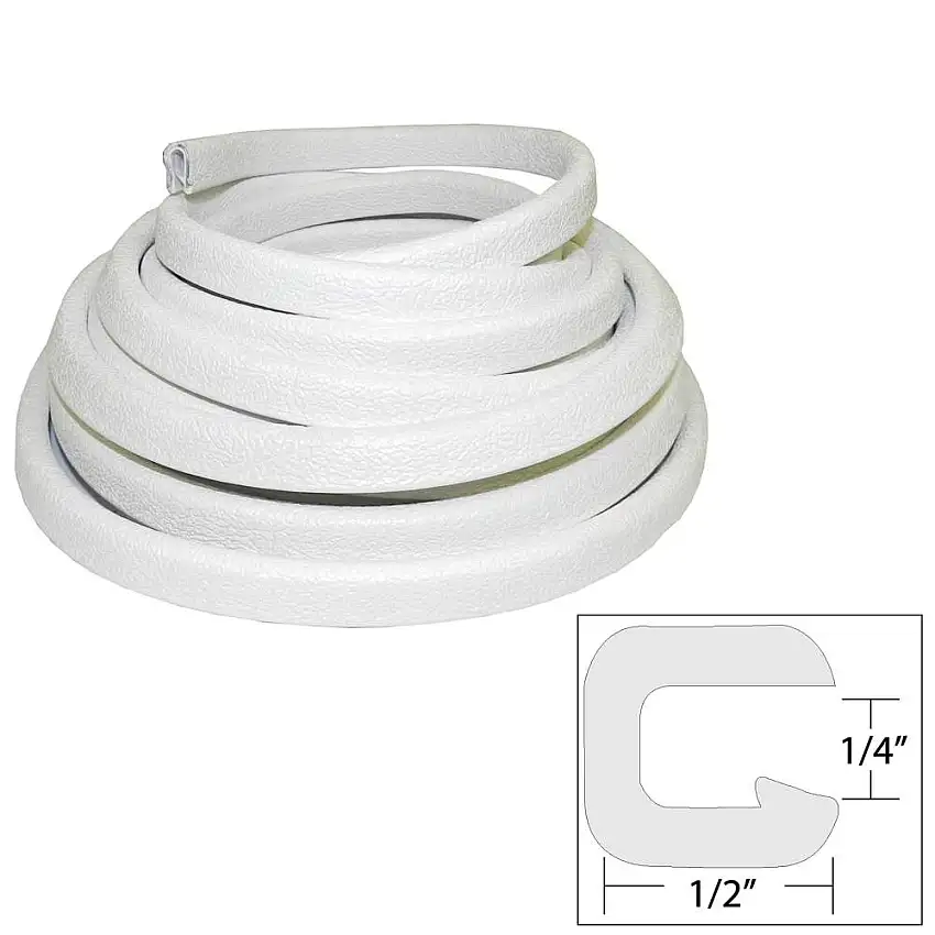 TACO Flexible Vinyl Trim Opening 0.5 in W x 25 ft L White (V30-1008W25-1)