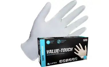 SAS Safety 6594 Value-Touch Powdered Latex Disposable Gloves | 5 Mil | X-Large | Sold by Box of 100