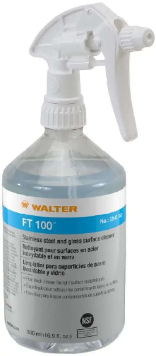 J Walter 500 mL  / 16.9 oz Spray Bottle Clear Liquid FT 100 Glass Cleaners