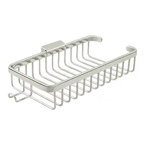 Shallow Rectangular Wire Basket with Hook by Deltana