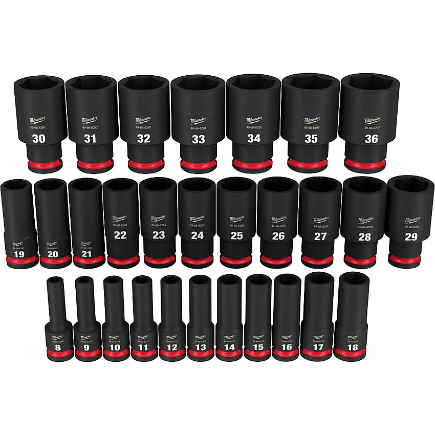 Milwaukee 49-66-7015 29PC Shockwave Impact Duty 1/2" Drive Metric Deep