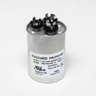 Titan HD PRCFD105A American-Made HVAC Round Motor Run Dual Capacitor Heavy Duty 10/5 MFD/UF 440 Volts