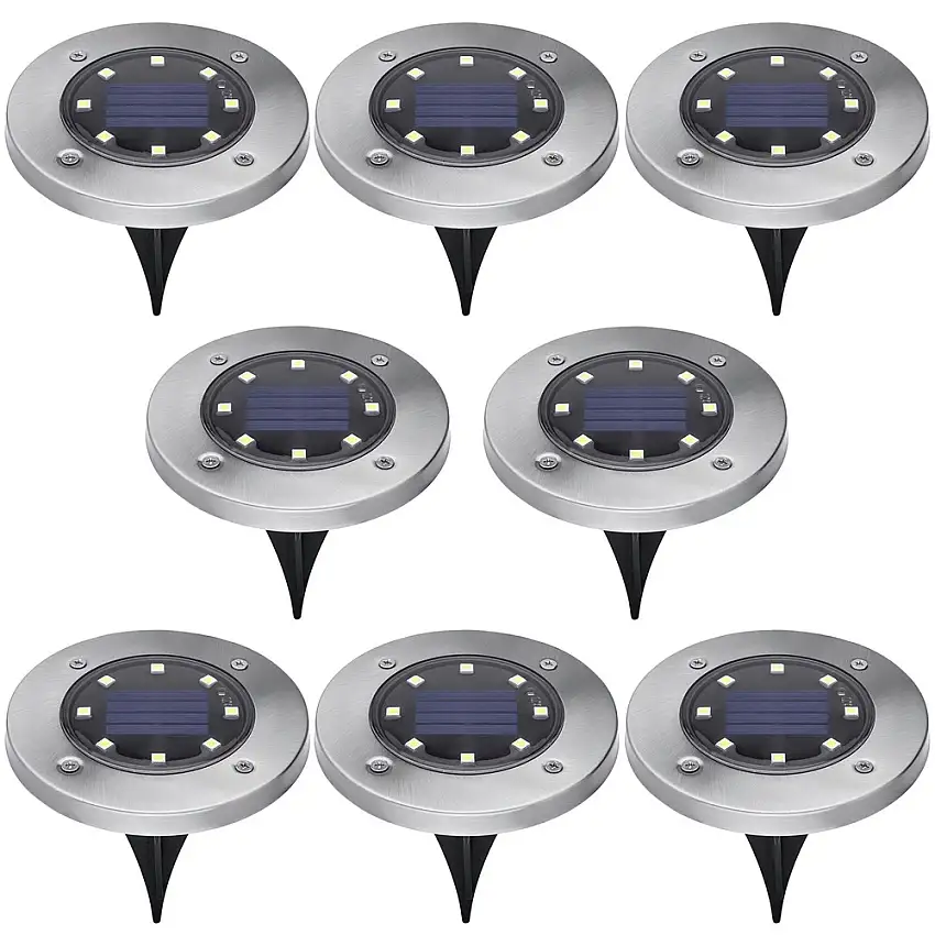 Black & Decker (8/Pack) Outdoor Solar-Powered Disk Light - BDSLDK8P