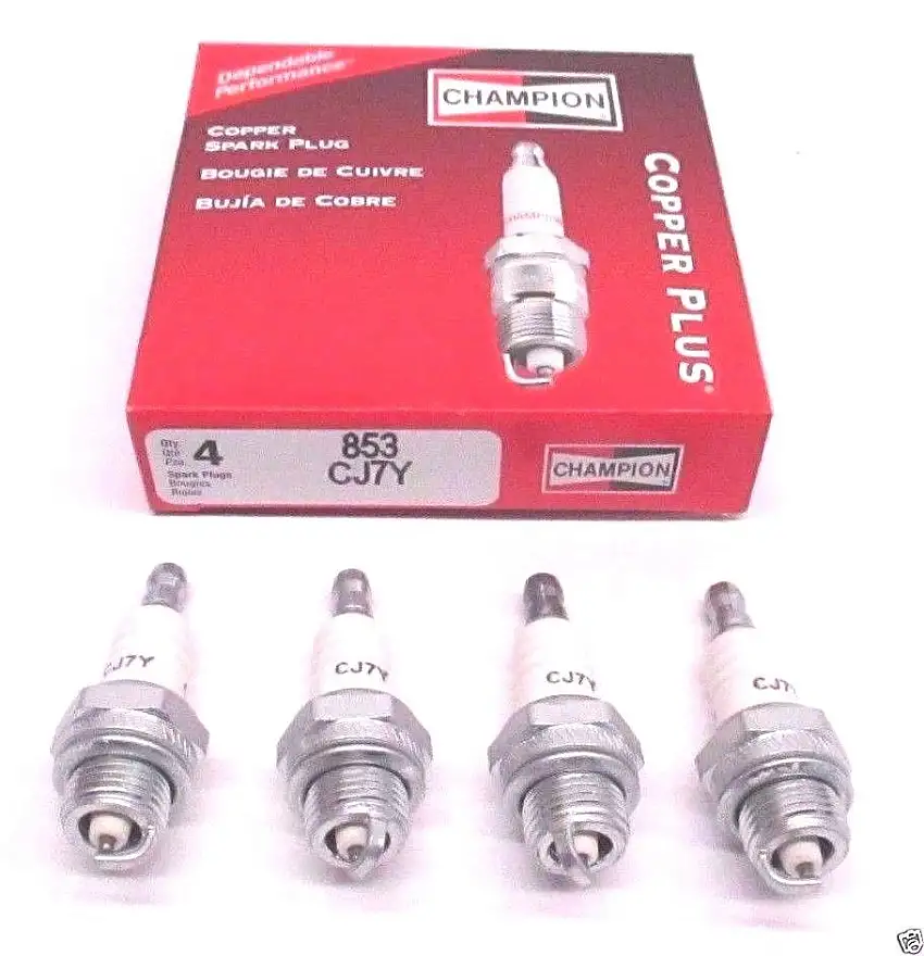 4 Pack Genuine Champion CJ7Y Spark Plug Copper Plus 853