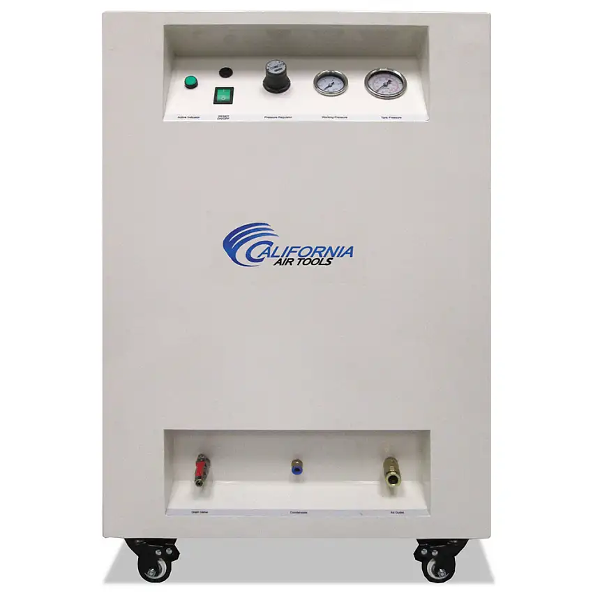 California Air Tools 2.0 HP 10 Gallon Ultra Quiet and Oil-Free Air Compressor in Sound Proof Cabinet with Automatic Drain Valve - CAT-10020SPCAD
