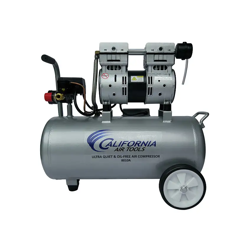 California Air Tools 1 HP 8 Gallon Ultra Quiet and Oil-Free Aluminum Tank Wheelbarrow Air Compressor - CAT-8010A