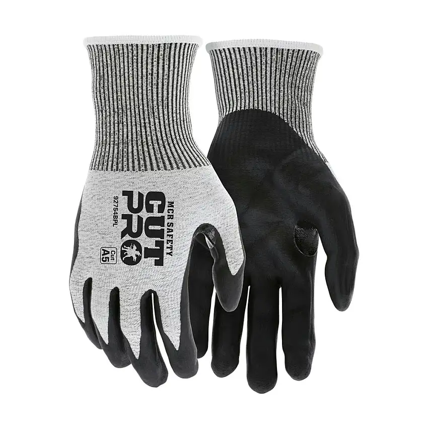 MCR Safety Cut Pro 92754BP Gloves - Medium Black/Gray (1-Dozen) - 92754BPM