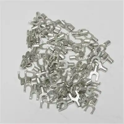 Supco T1143C Non-Insulated Flange Spade Terminal Connector Pack of 100 for 16-14 Wire #8 Stud