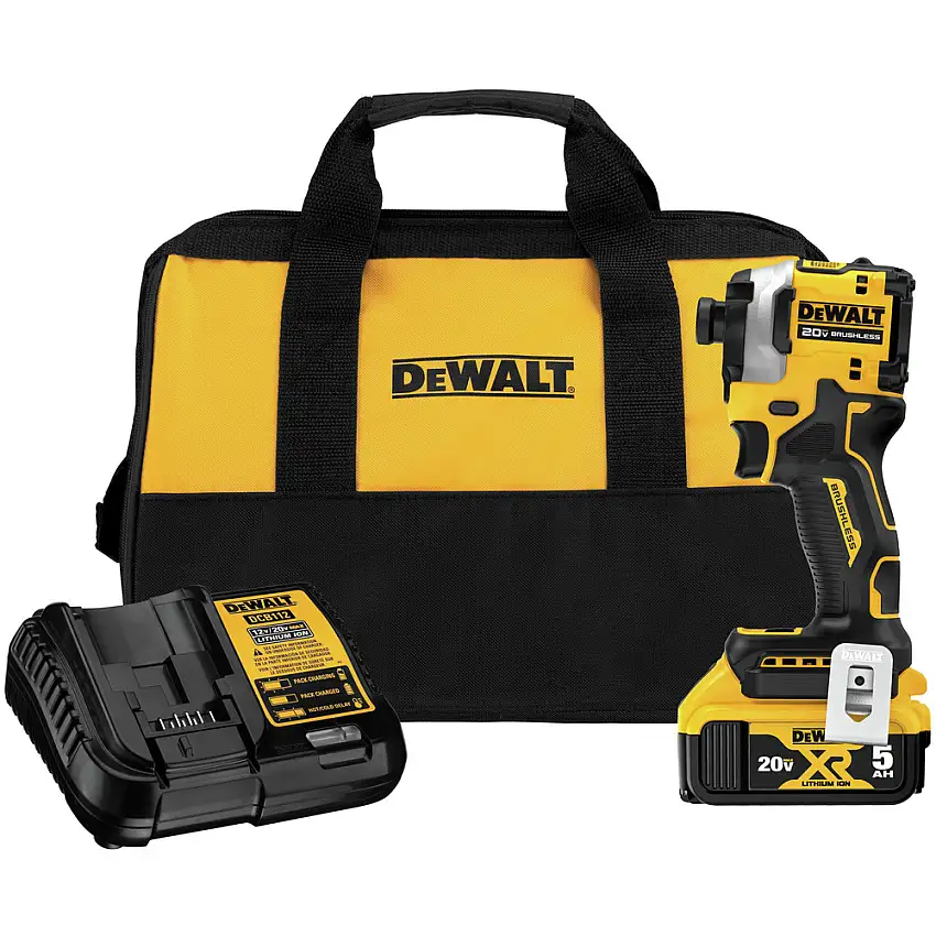 Dewalt DCF850P1 20V MAX ATOMIC Lithium-Ion Brushless 3-Speed 1/4 in. Cordless Impact Driver Kit (5 Ah)