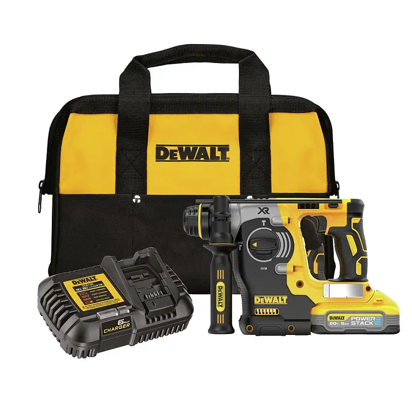 Dewalt 20V MAX XR Brushless Lithium-Ion 1 in. Cordless SDS PLUS Rotary Hammer Kit (5 Ah) - DCH273H1