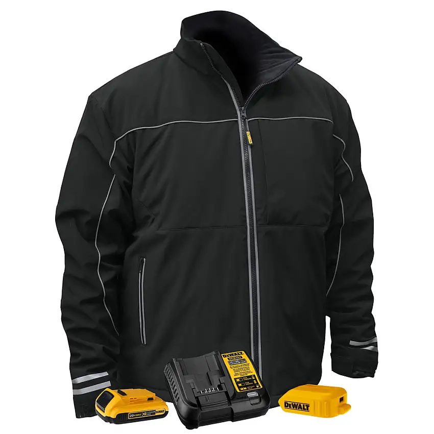 Dewalt 20V MAX Lithium-Ion Lightweight Soft-Shell Heated Jacket Kit - Large, Black (2 Ah) - DCHJ072D1-L
