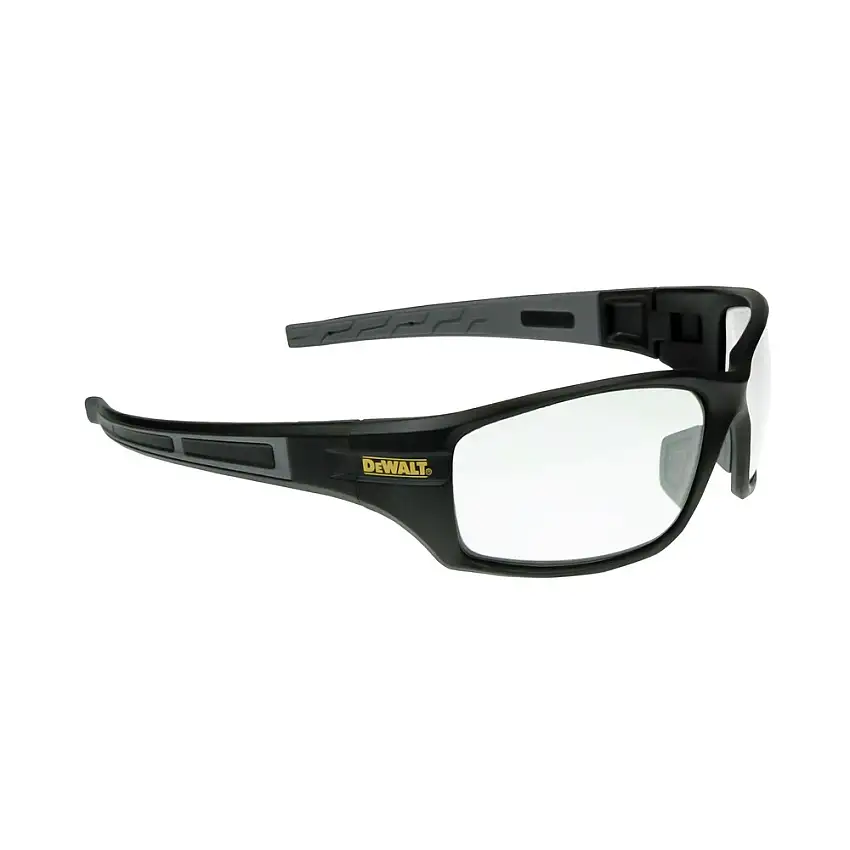 Dewalt (12/Carton) Auger Safety Glasses - Black Frame, Clear Lens - DPG101-1D