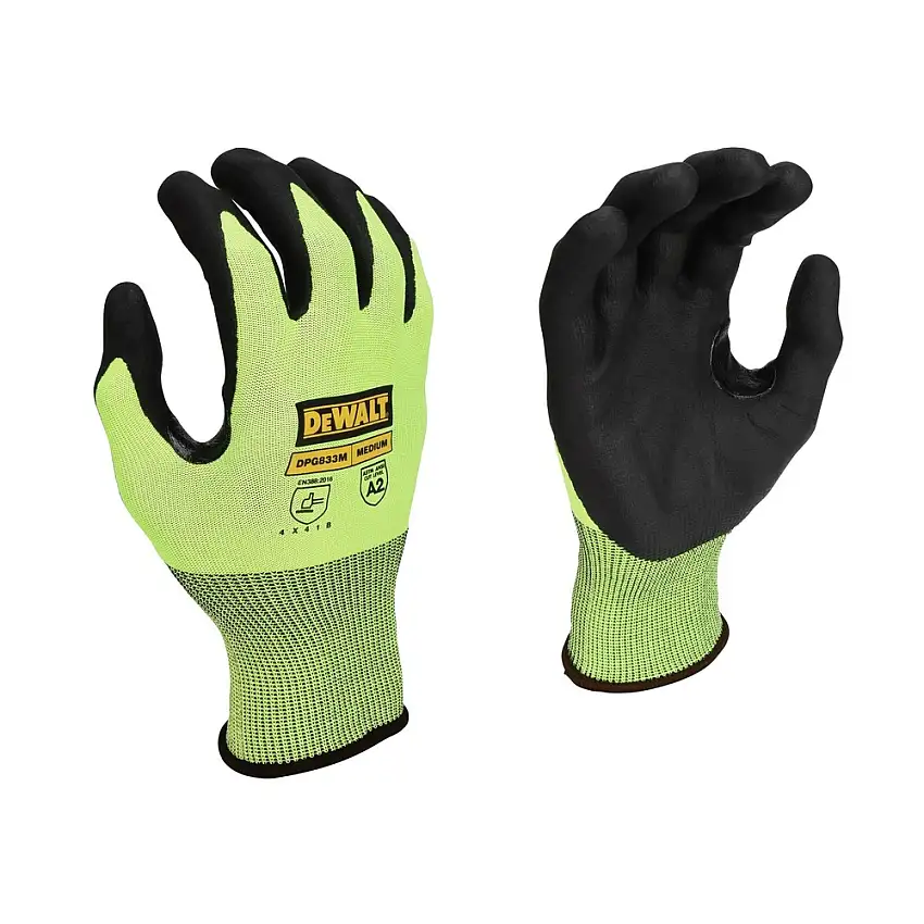 Dewalt (12/Box) Tagged High-Visibility HPPE Cut Touchscreen Gloves - Extra Large - DPG833TXL