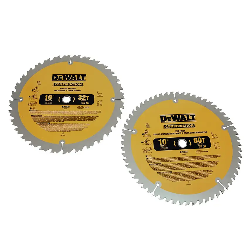 Dewalt Series 20 2-Piece 10 in. Circular Saw Blade Combo Pack - DW3106P5