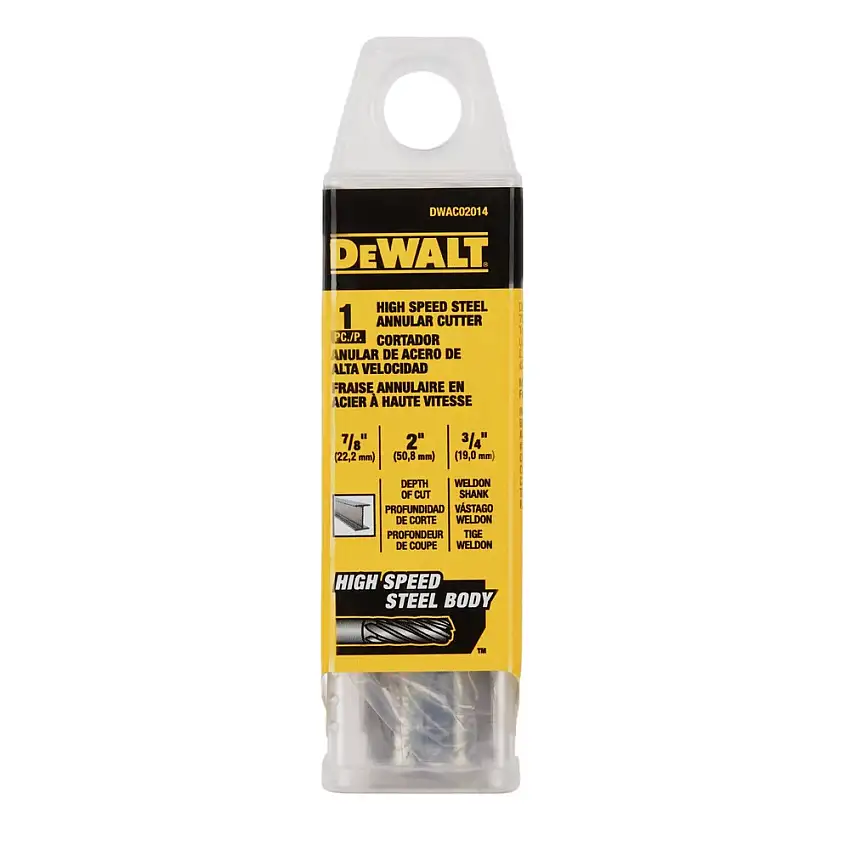 Dewalt 7/8 in. x 2 in. High Speed Steel Annular Cutter 3/4 in. Weldon - DWAC02014