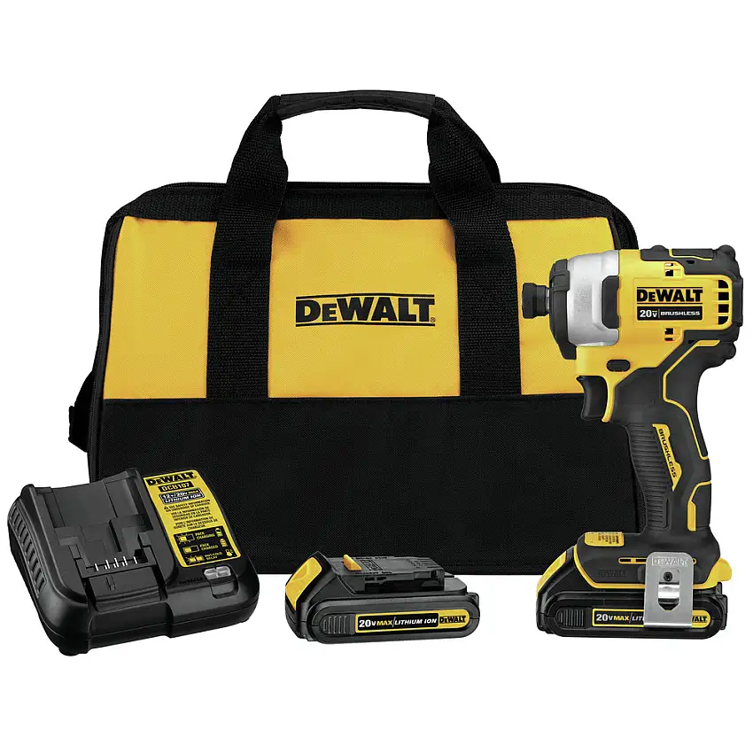 Factory Reconditioned Dewalt ATOMIC 20V MAX Brushless Lithium-Ion Compact 1/4 in. Cordless Impact Driver Kit (1.3 Ah)