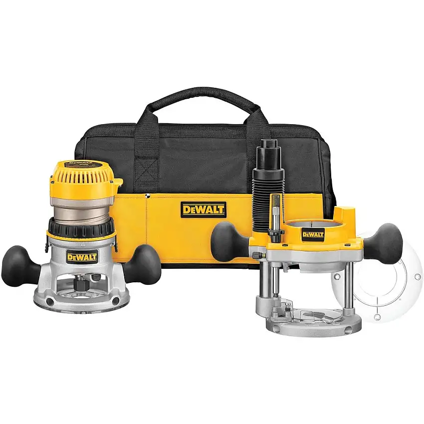 Factory Reconditioned Dewalt 2-1/4 HP Corded EVS Fixed Base/Plunge Router Combo Kit with Soft Start