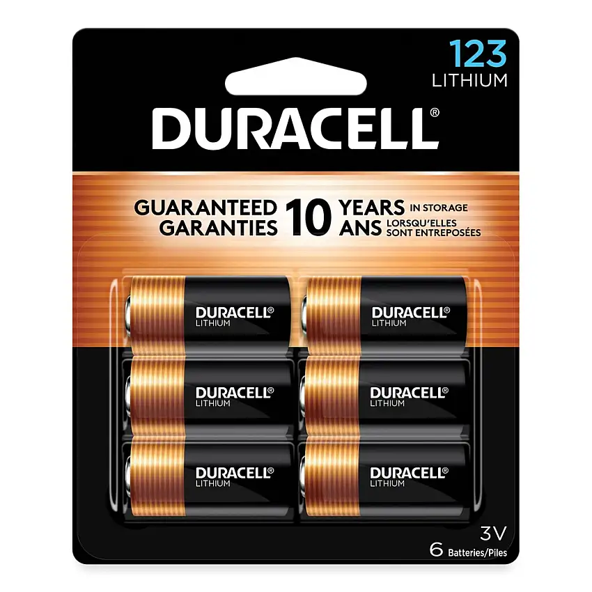 Duracell 3V Specialty High-Power 123 Lithium Batteries (6/Pack) - DL123AB6PK
