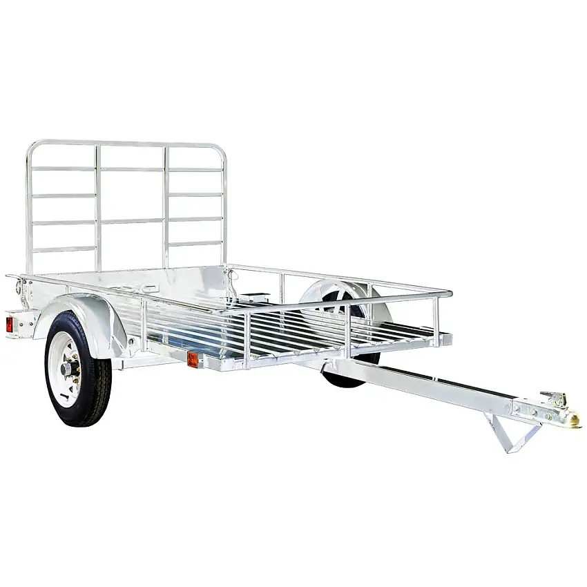Detail K2 4 ft. x 6 ft. Multi Purpose Open Rail Galvanized Utility Trailer - MMT4X6OG