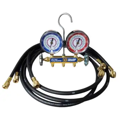 Yellow Jacket 42046 A2L Heat Pump Charging Manifold with 60" Black Low Loss Hoses