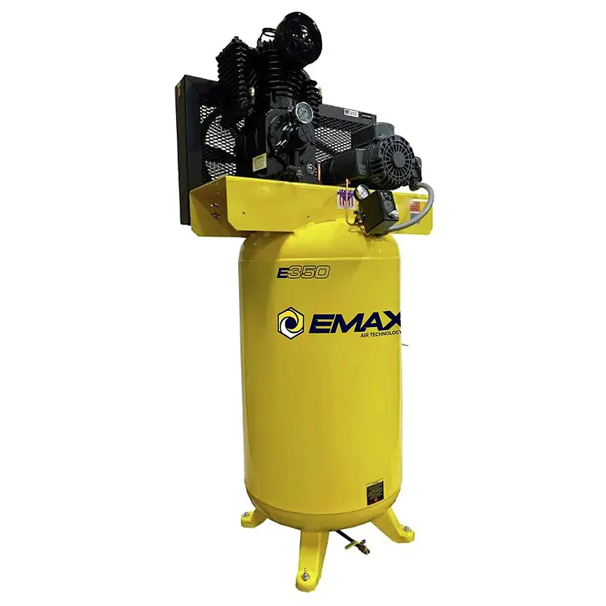 EMAX 5 HP 80 Gallon 2-Stage Single Phase Industrial Inline Pressure Lubricated Solid Cast Iron Pump 100 PSI Air Compressor - EI05V080I1