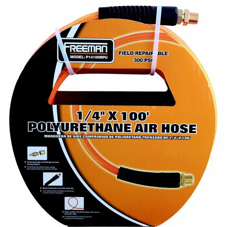 Freeman 100 ft. x 1/4 in. Braided Polyurethane Air Hose - P14100RPU