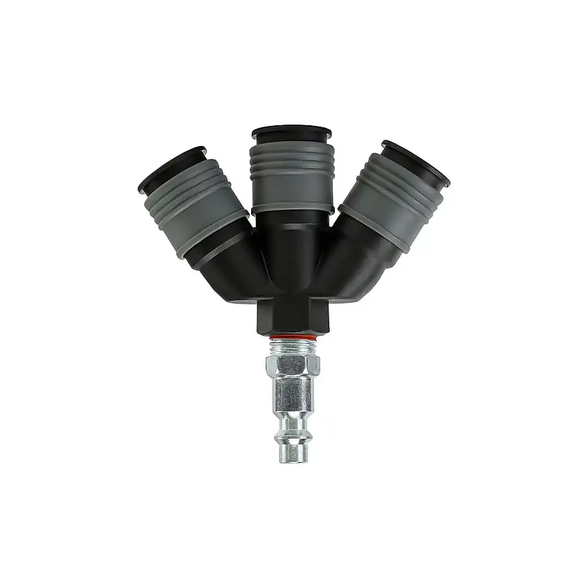 Freeman 3-Way Composite 1/4 in. Air Manifold with Universal Quick Connect Couplers - PPF3WAMU