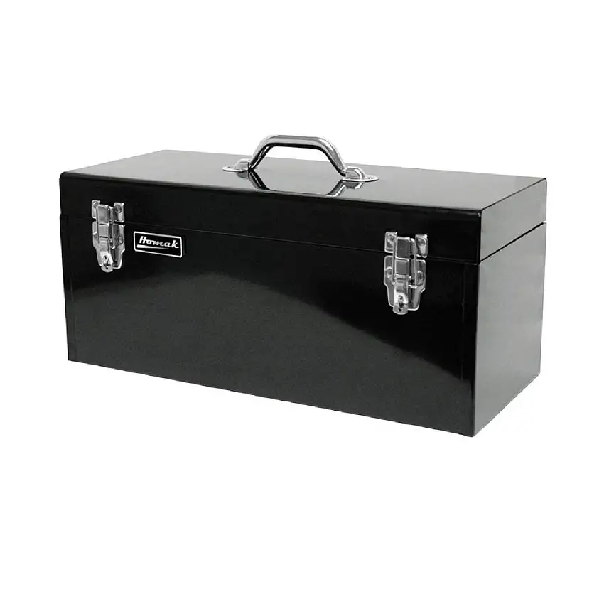 Homak 20 in. Black High Tool Box with Black Metal Tray - BK00120920