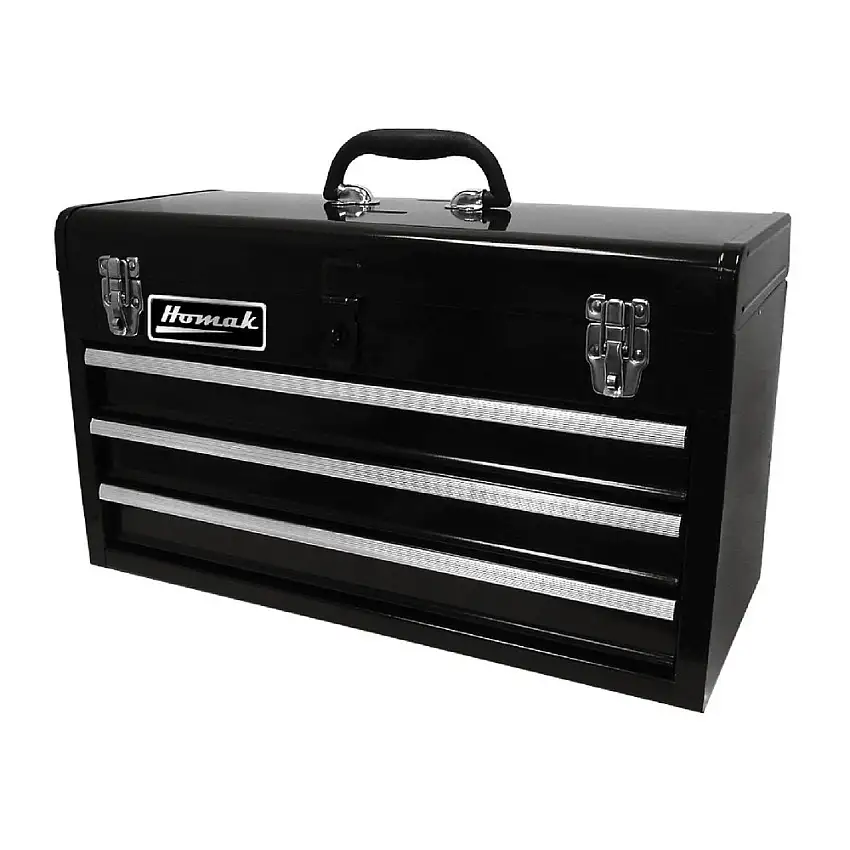 Homak 3-Drawer 20 in. Toolbox - Black - BK01032101