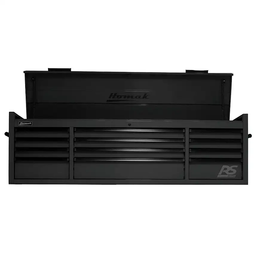 Homak RS PRO 72 in. 12 Drawer Top Chest With Outlet - Black - BK02072120