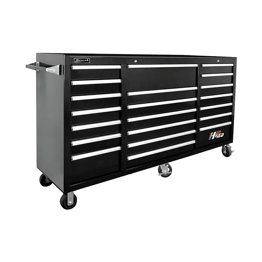 Homak 72 in. H2Pro Series 21-Drawer Rolling Cabinet - Black - BK04021720