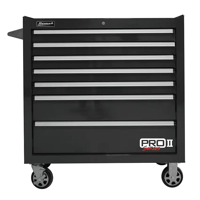 Homak 36 in. Pro 2 7-Drawer Roller Cabinet - Black - BK04036072