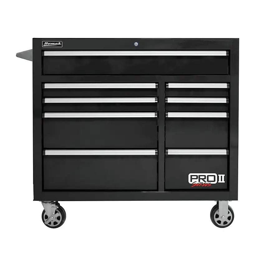 Homak 41 in. Pro 2 9-Drawer Roller Cabinet - Black - BK04041092
