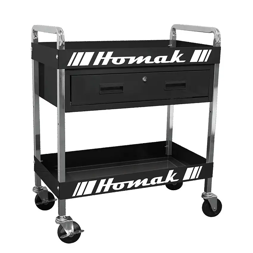Homak 1-Drawer 30 in. Service Cart - Black - BK06030210