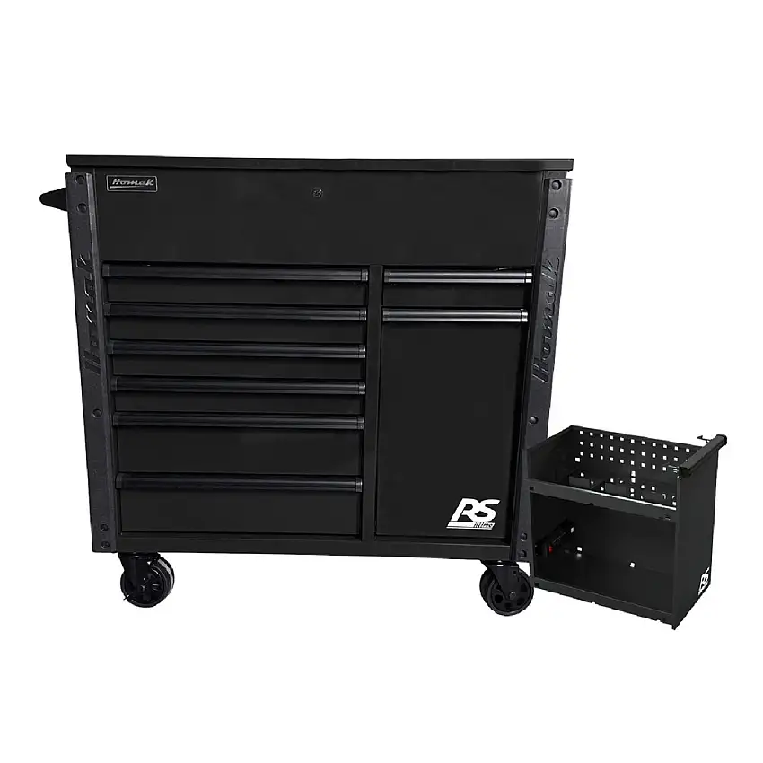 Homak RSPRO 44 in. 8-Drawer Power Service Cart - Black - BK06044080