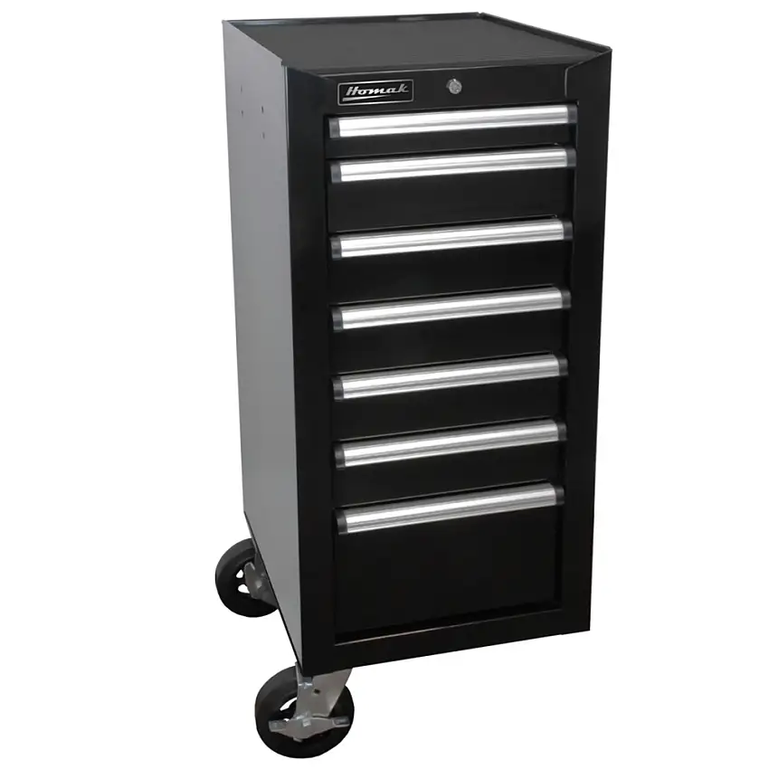 Homak 18 in. H2Pro Series 7-Drawer Side Cabinet - Black - BK08018070