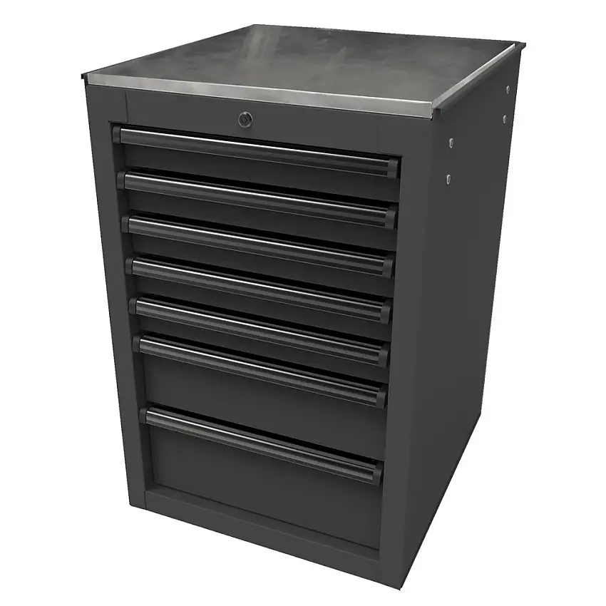 Homak RS Pro 22 in. 7-Drawer Side Cabinet - Black - BK08022070