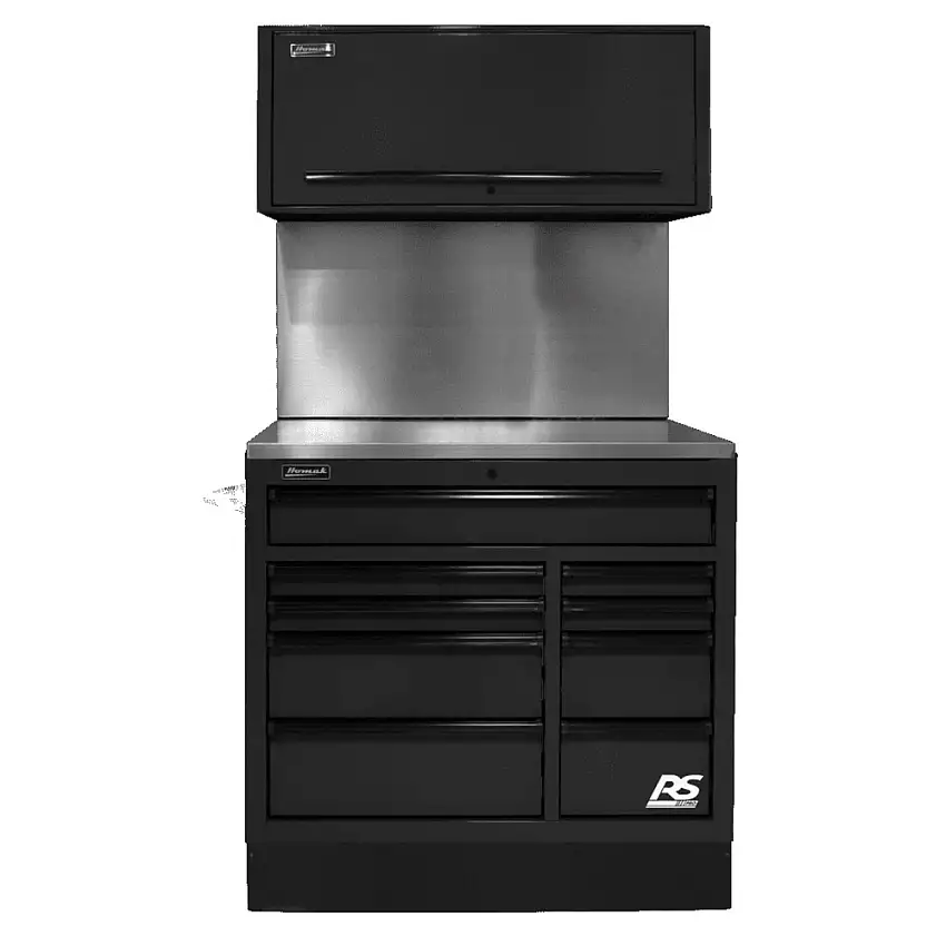 Homak 41 in. CTS Conversion Kit with Solid Backsplash - Black - BKCTS41003