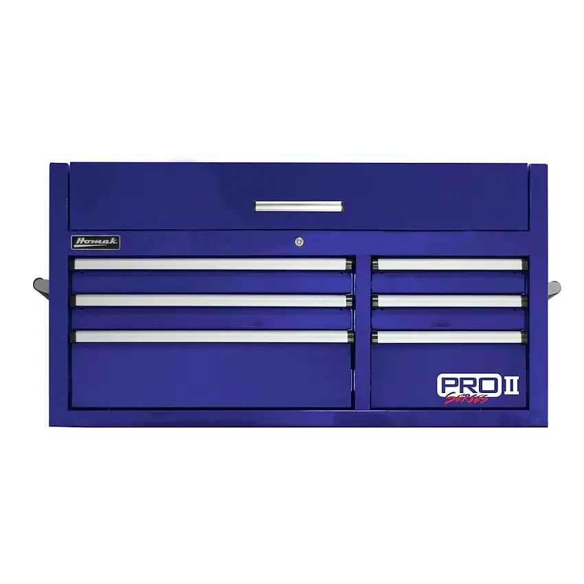 Homak 41 in. Pro 2 6-Drawer Top Chest - Blue - BL02041062