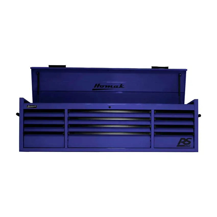 Homak RS PRO 72 in. 12 Drawer Top Chest With Outlet - Blue - BL02072120