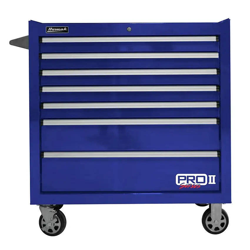 Homak 36 in. Pro 2 7-Drawer Roller Cabinet - Blue - BL04036072