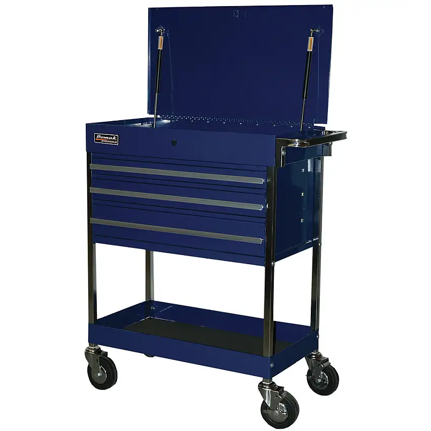 Homak 3-Drawer 34 in. Professional Service Cart - Blue - BL05500200