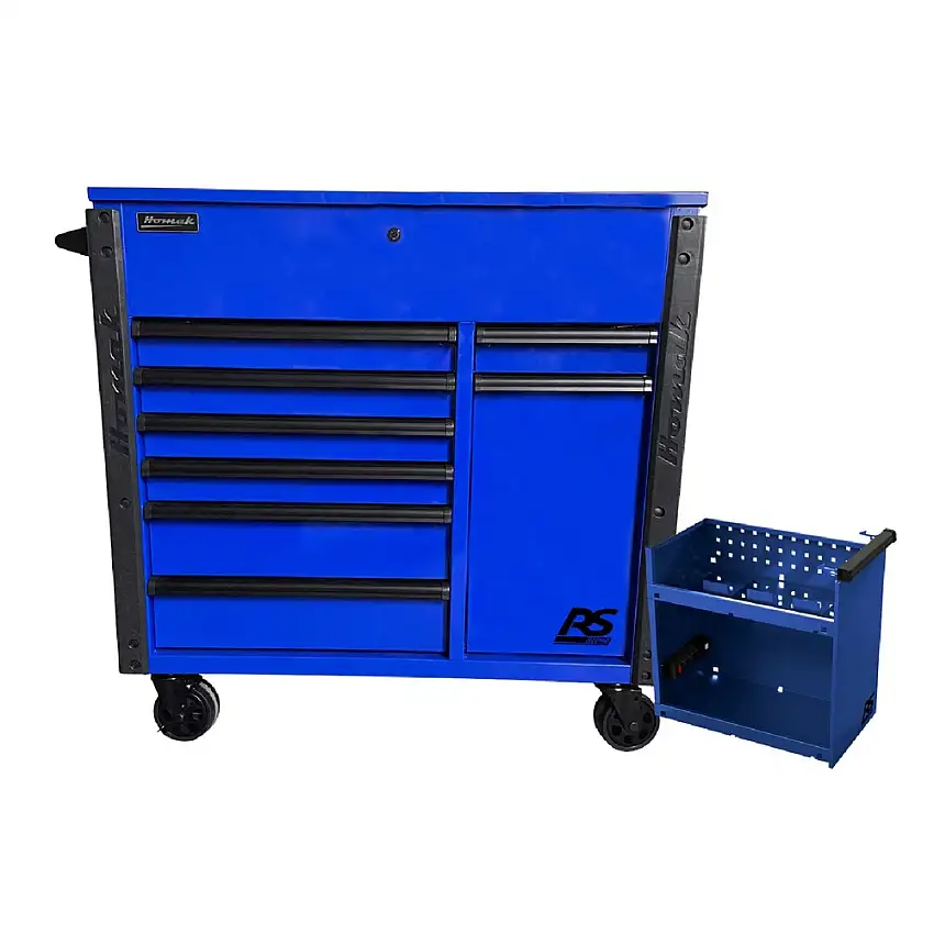 Homak RSPRO 44 in. 8-Drawer Power Service Cart - Blue - BL06044080