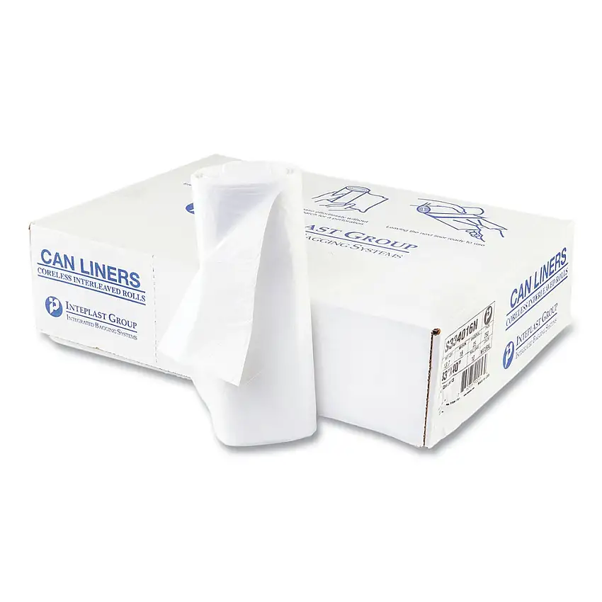 Inteplast Group S334016N 33 in. x 40 in. 16 mic 33 Gallon High-Density Commercial Can Liners - Clear (250/Carton)
