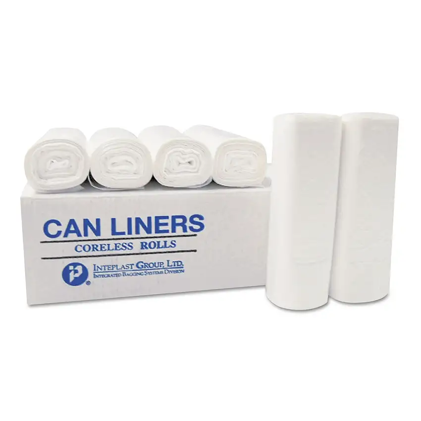 Inteplast Group S434812N 60 gal. 12 microns 43 in. x 48 in. High-Density Interleaved Commercial Can Liners - Clear (200/Carton)