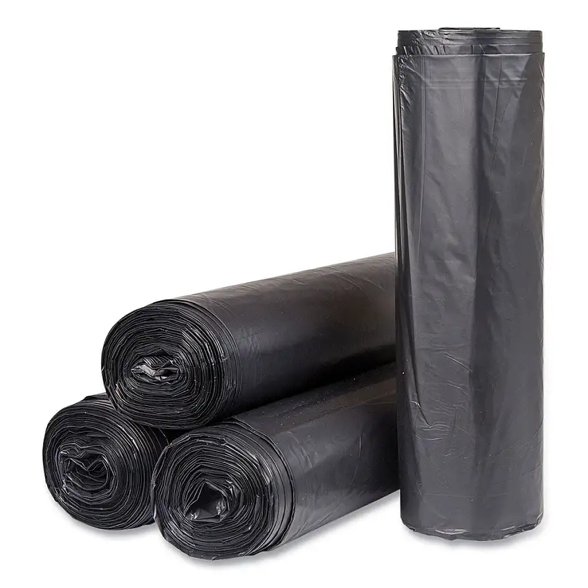 Inteplast Group 60 gal. 22 microns 43 in. x 48 in. High-Density Commercial Can Liners - Black (150/Carton) - S434822K